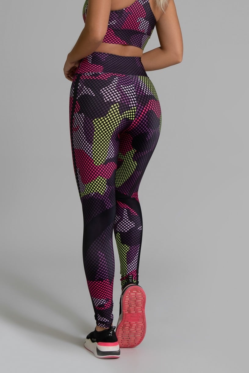 Calça Legging Fitness Estampa Digital Purple Screen | Ref: GO361