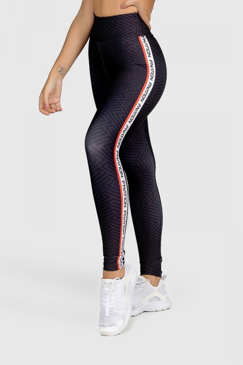 Calça Legging Fitness Estampa Digital Red Lines  Ref GO326 