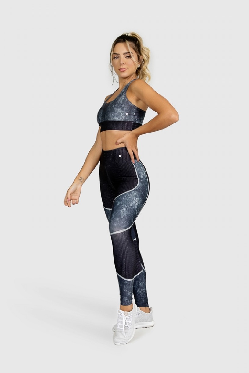 Calça Legging Fitness Estampa Digital Tricot Pattern | Ref: GO259