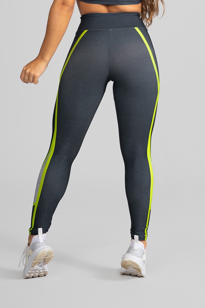 Calça Legging Fitness Estampa Digital Yellow Strings | Ref: GO265 