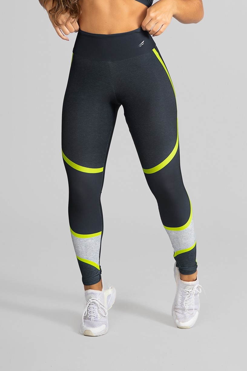 Calça Legging Fitness Estampa Digital Yellow Strings | Ref: GO265 