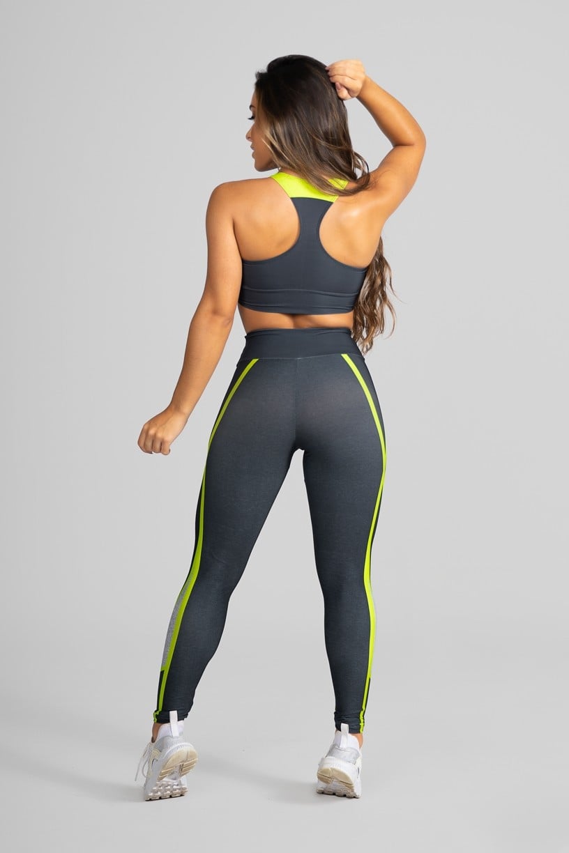 Calça Legging Fitness Estampa Digital Yellow Strings | Ref: GO265 