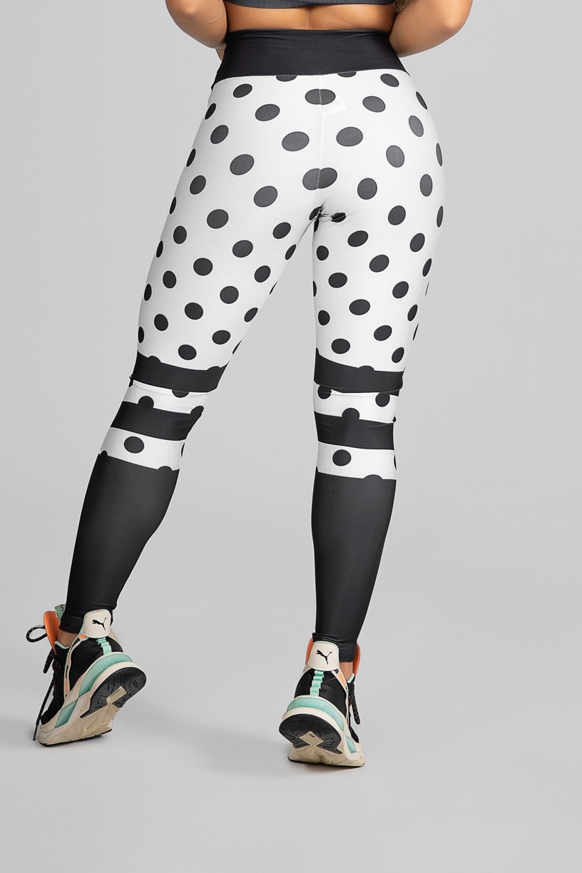 Calça Legging Sublimada Black Spotted | Ref: K2303-A