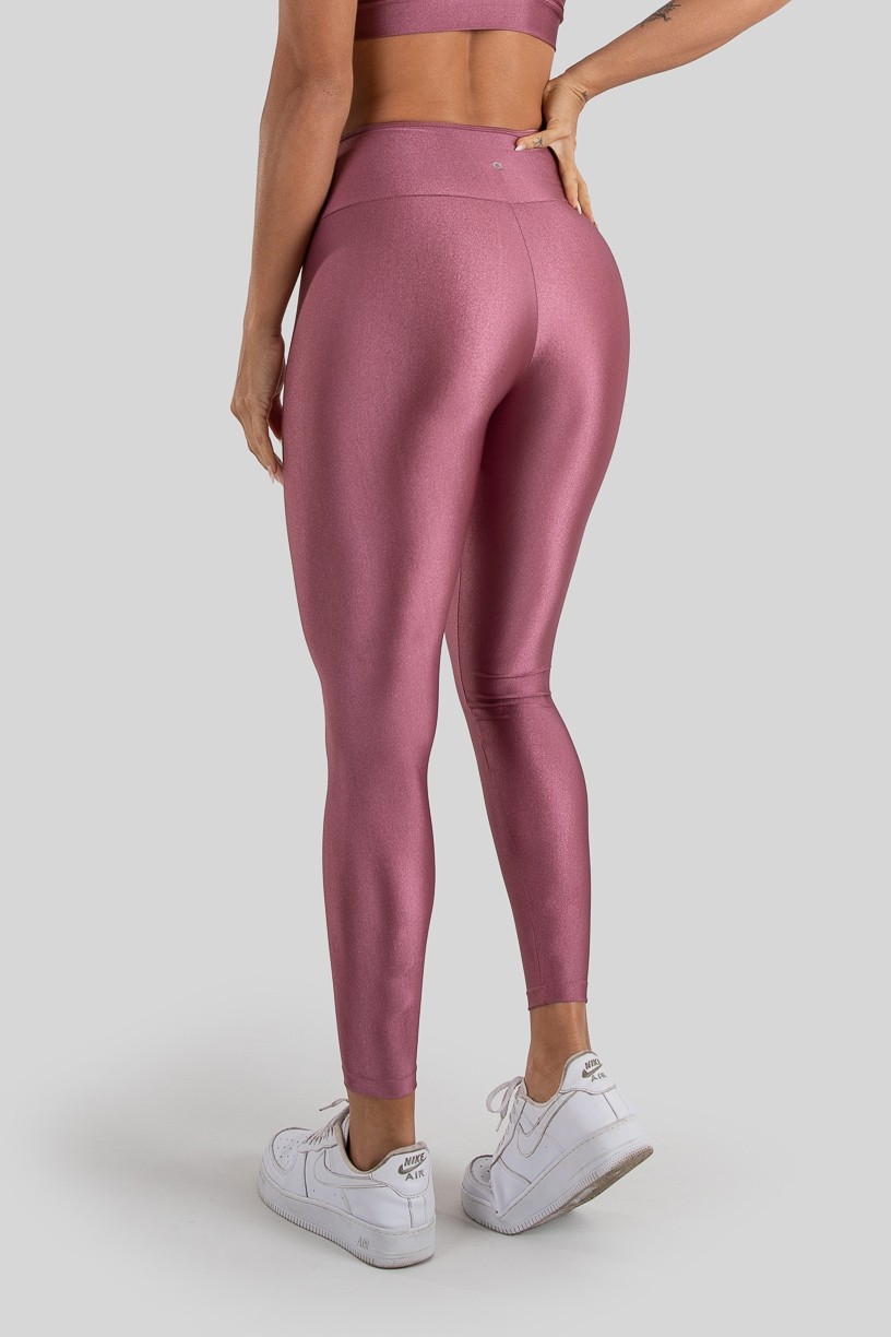 Calça Legging Tecido Platinado com Tiras no Cós (Rosa) | Ref: K3212-A