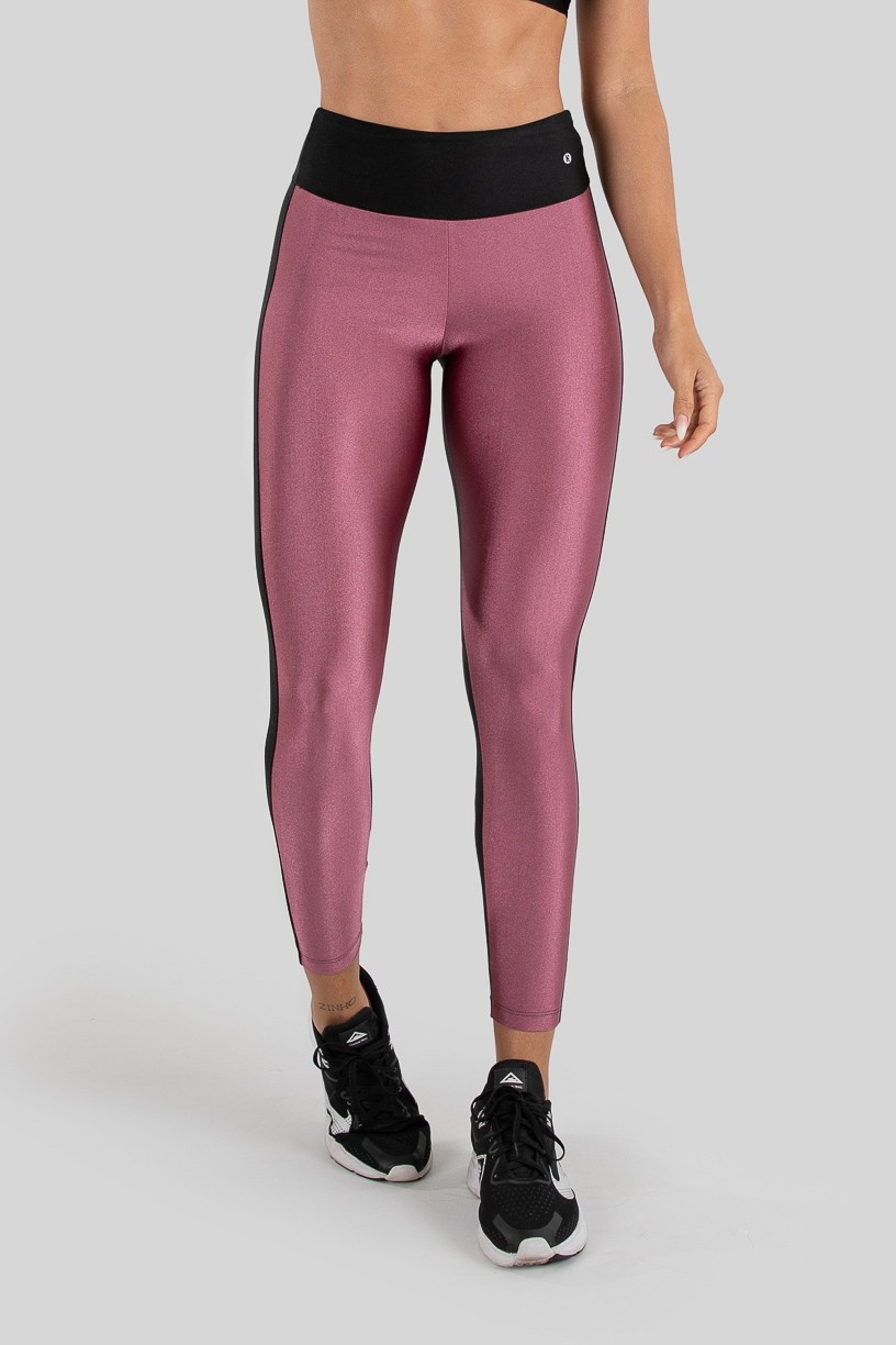 Calça Legging Tecido Platinado Duas Cores (Rosa / Preto) | Ref: GO472-D