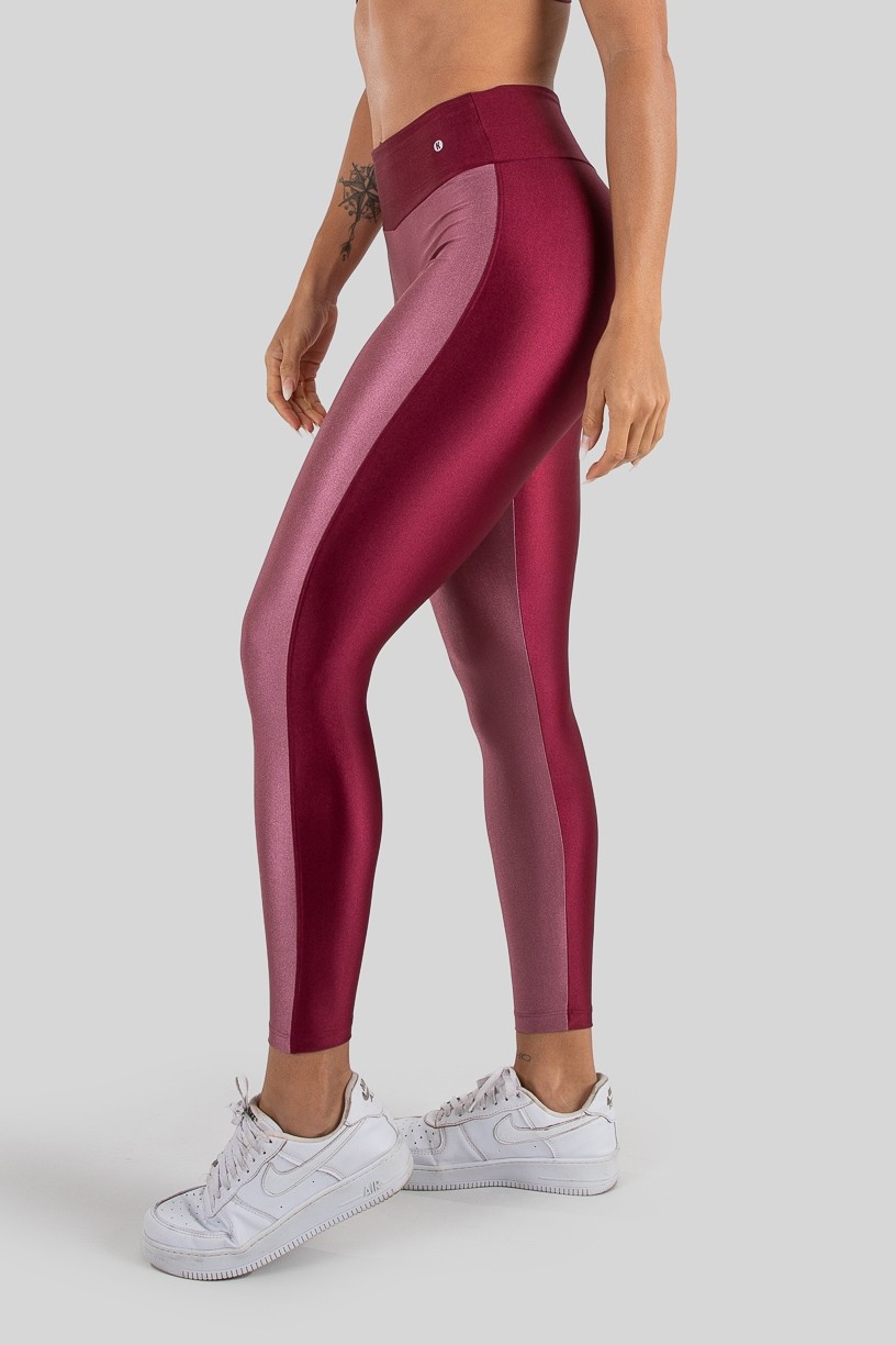 Calça Legging Tecido Platinado Duas Cores (Rosa / Vinho) | Ref: GO472-H