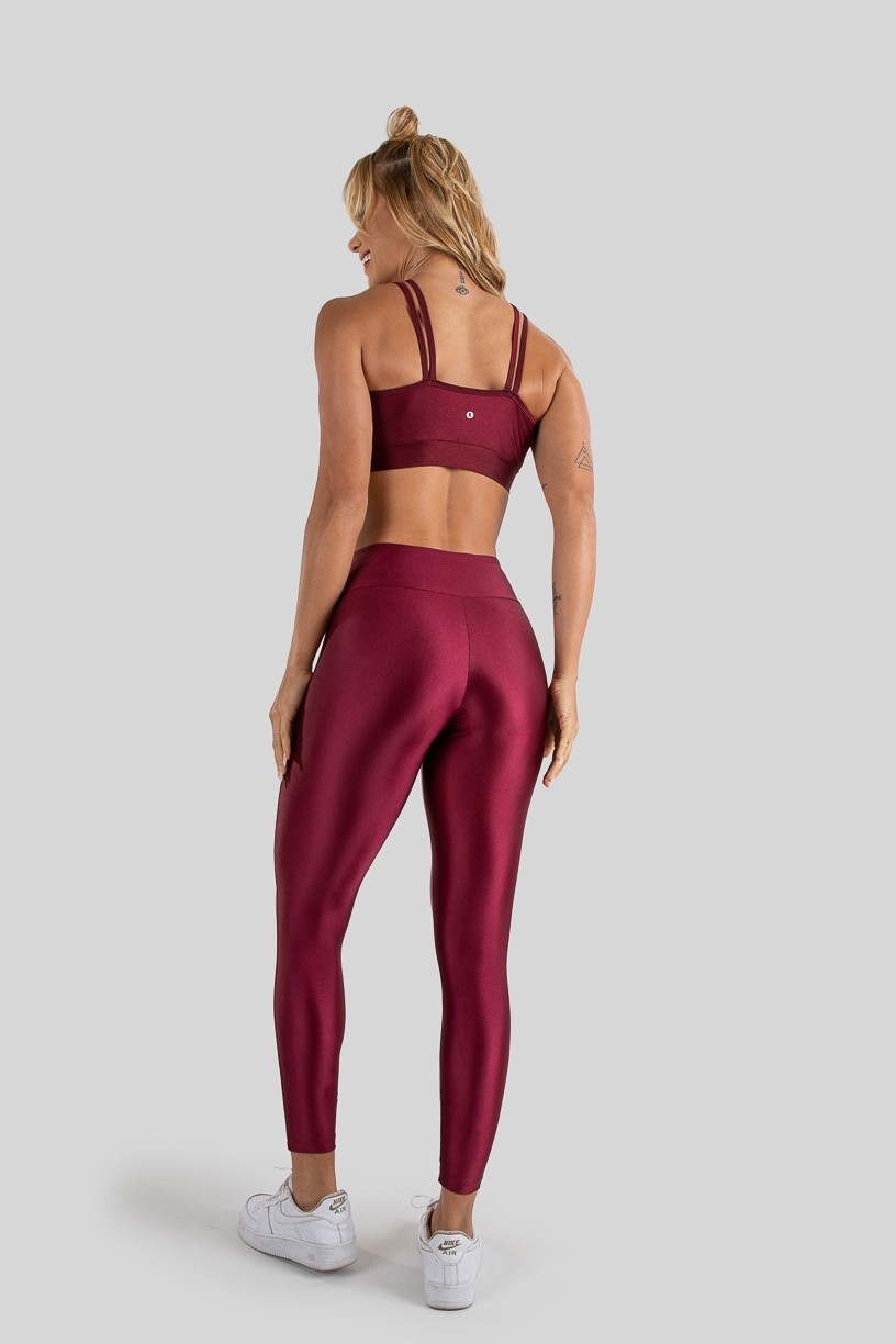 Calça Legging Tecido Platinado Duas Cores (Rosa / Vinho) | Ref: GO472-H