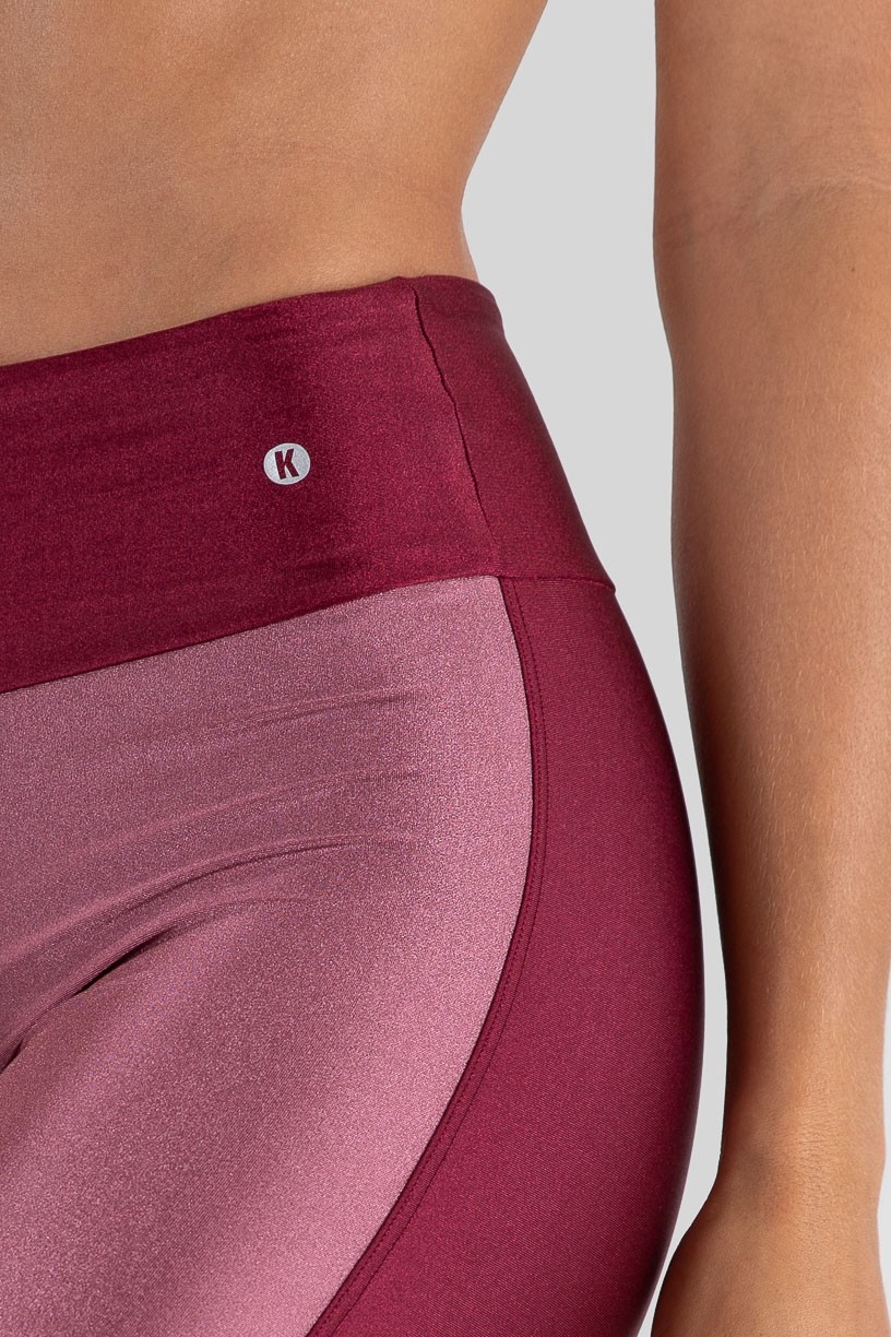 Calça Legging Tecido Platinado Duas Cores (Rosa / Vinho) | Ref: GO472-H