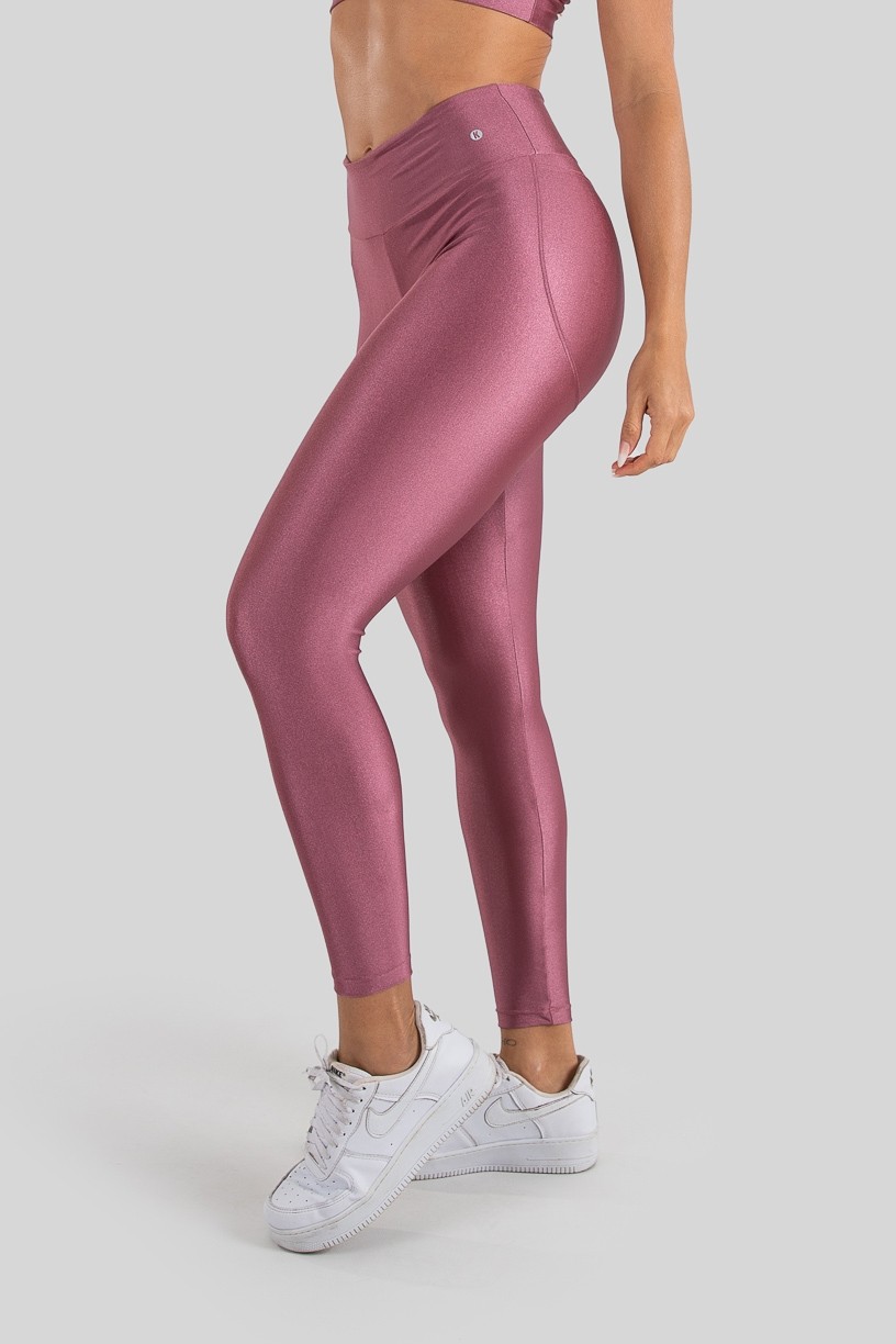 Calça Legging Tecido Platinado Levanta Bumbum (Rosa) | Ref: K3210-A