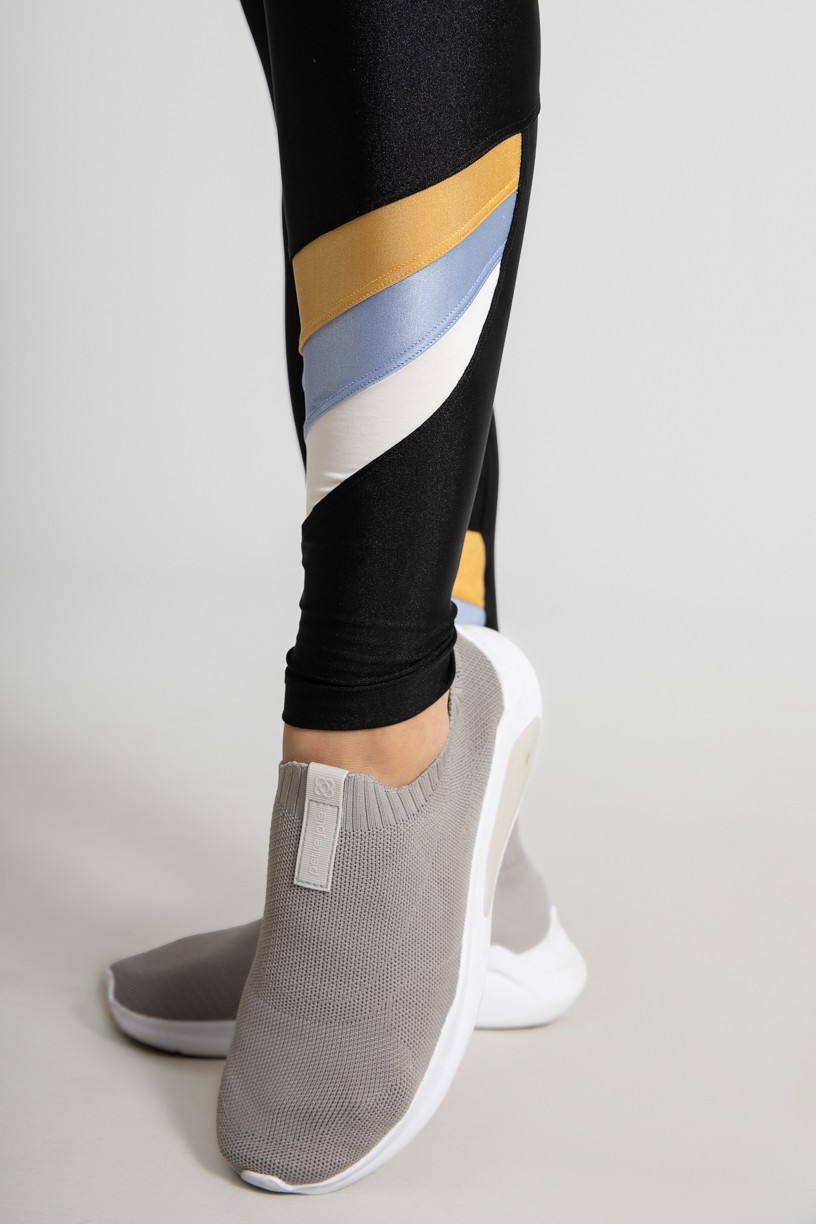 Calça Legging Três Cores (Preto / Ouro / Azul Claro / Branco) | Ref: GO531-A