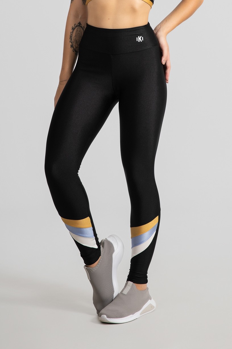 Calça Legging Três Cores (Preto / Ouro / Azul Claro / Branco) | Ref: GO531-A