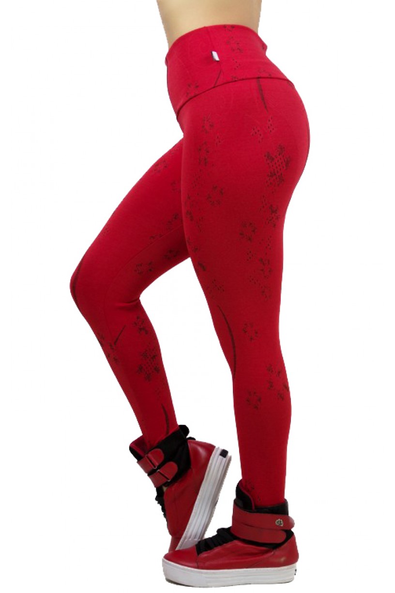 calça legging em jacquard