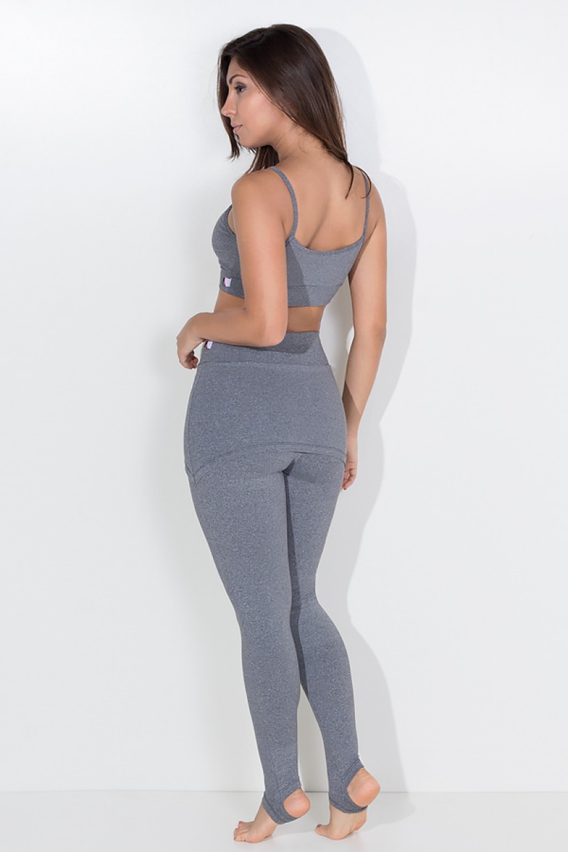 Calça Legging Mescla com Tapa Bumbum e Pezinho | Ref: KS-F181