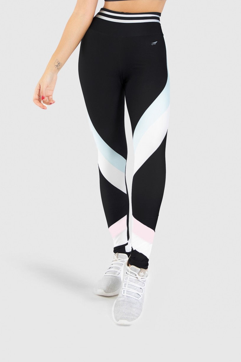 Calça Legging Fitness Estampa Digital White Stripes | Ref: GO188