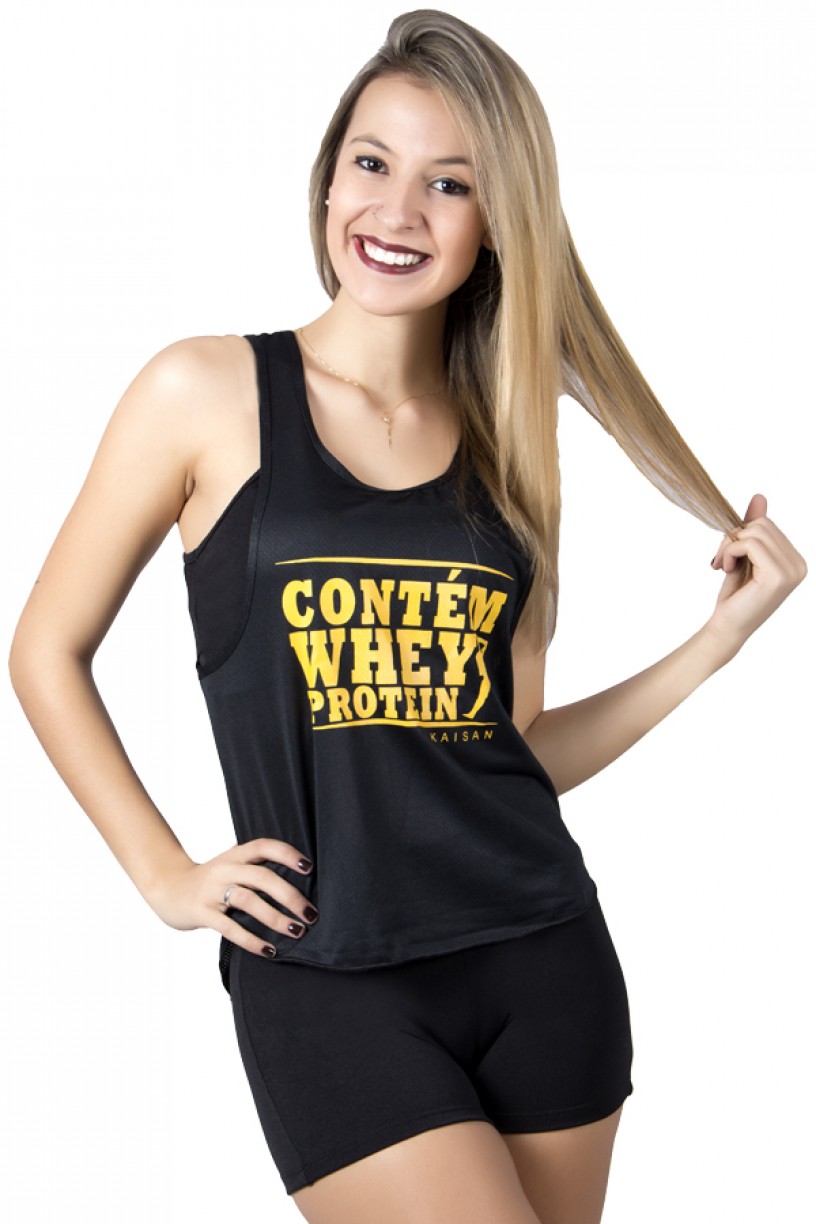 Camiseta Fitness Dry Fit Trançada (Contém Whey Protein)