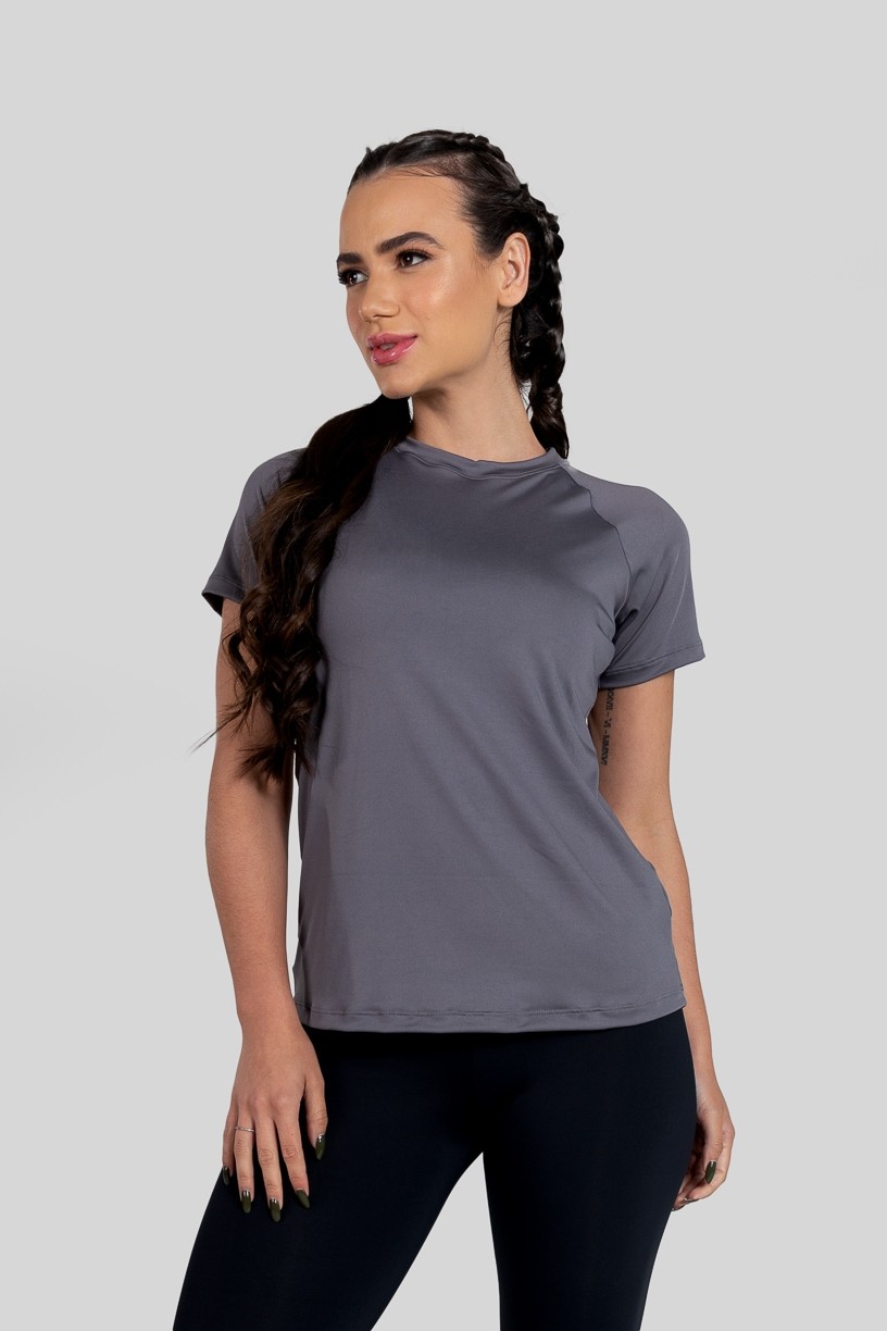 Camisa Raglan Feminina (Cinza) | Ref: K3171-D