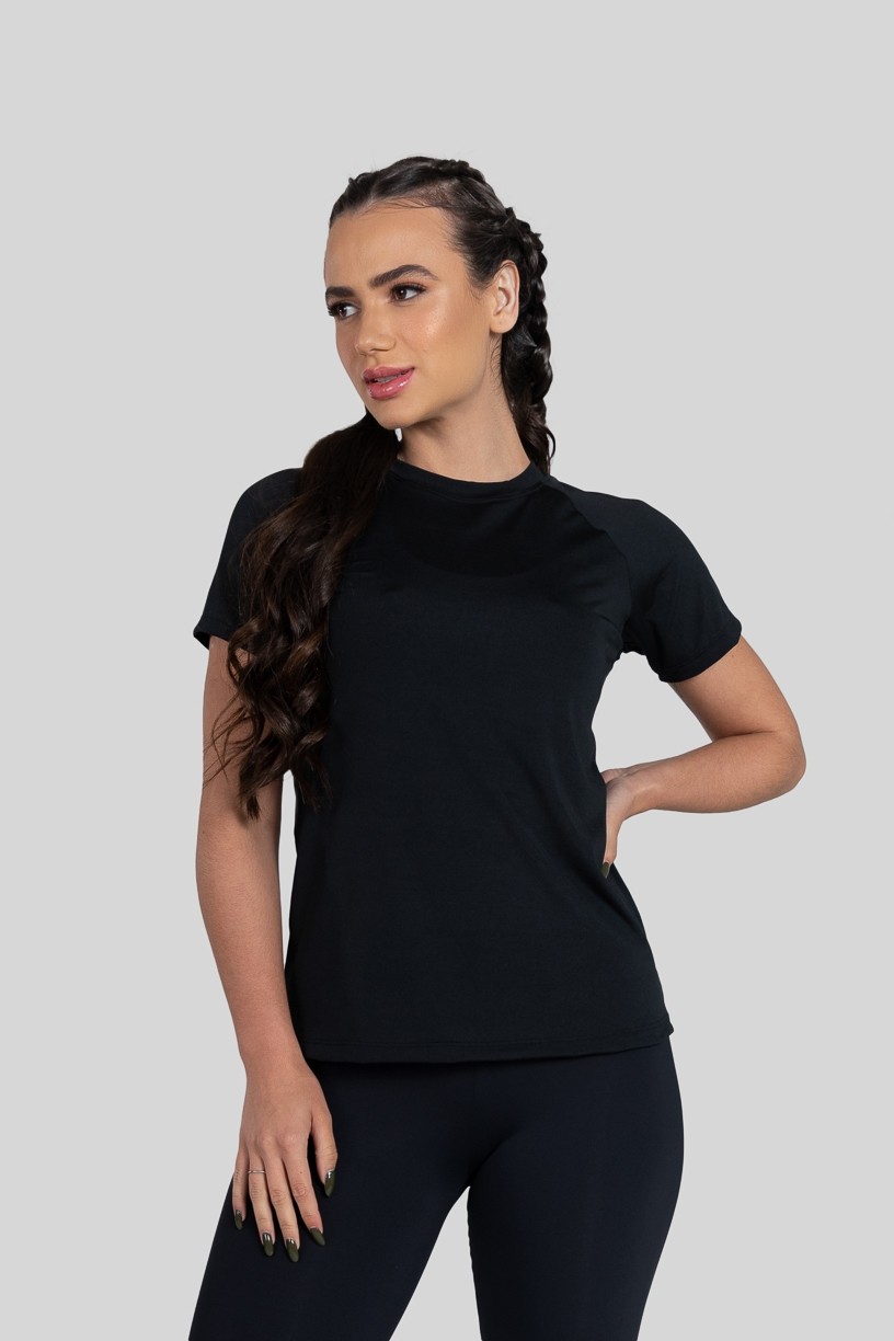 Camisa Raglan Feminina (Preto) | Ref: K3171-A