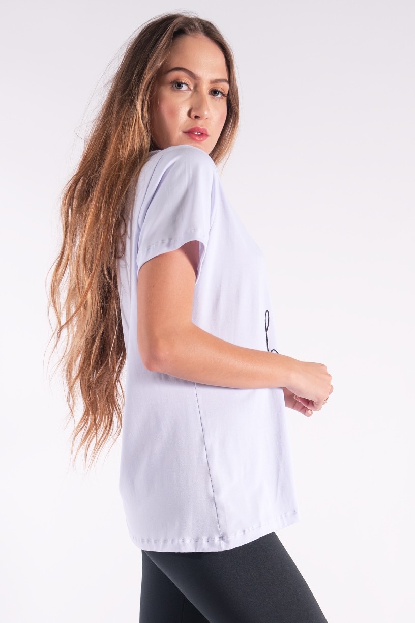 Camisetão com Silk Be Happy (Branco) | Ref: K2850-B