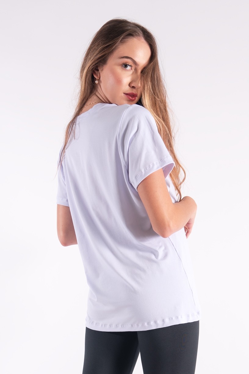 Camisetão com Silk Be Happy (Branco) | Ref: K2850-B