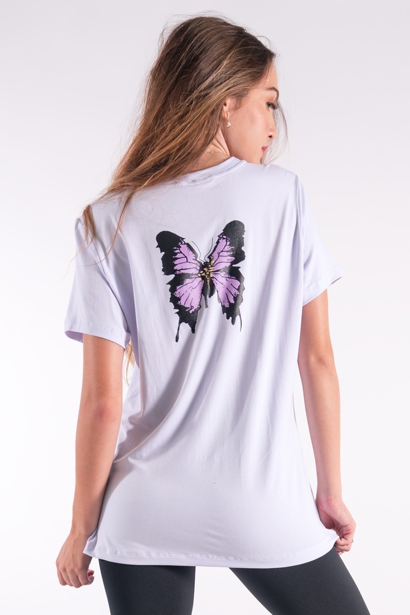 Camisetão com Silk Crazy Beautiful (Branco) | Ref: K2844-B