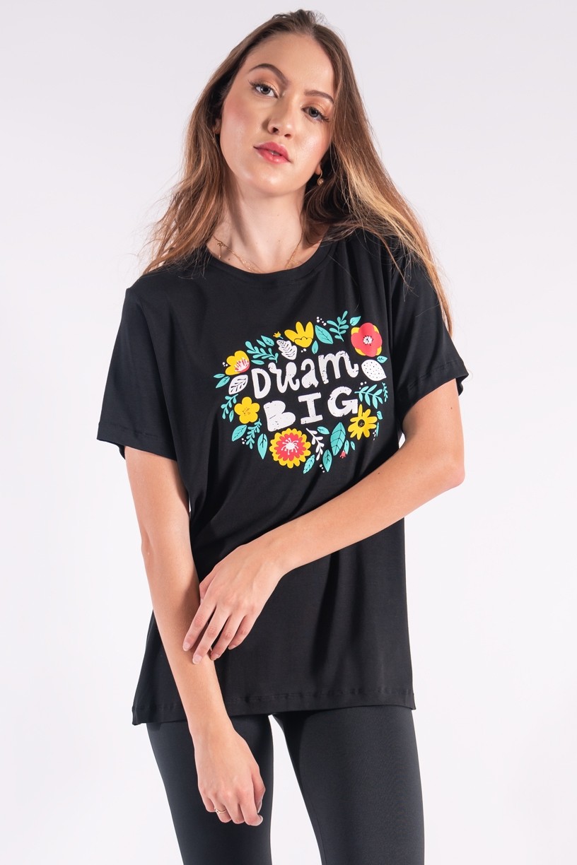 Camisetão com Silk Dream Big (Preto) | Ref: K2847-A