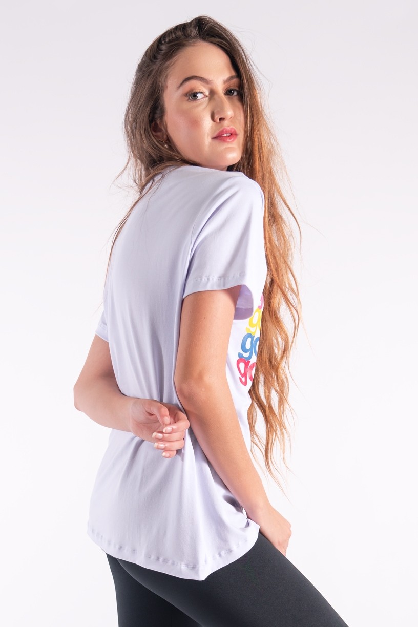 Camisetão com Silk Good Vibes (Branco) | Ref: K2848-B