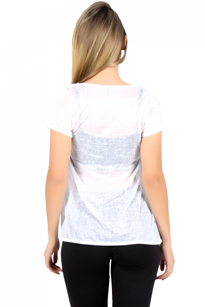 Camiseta Thayla Mullet Tecido Transparente | F374