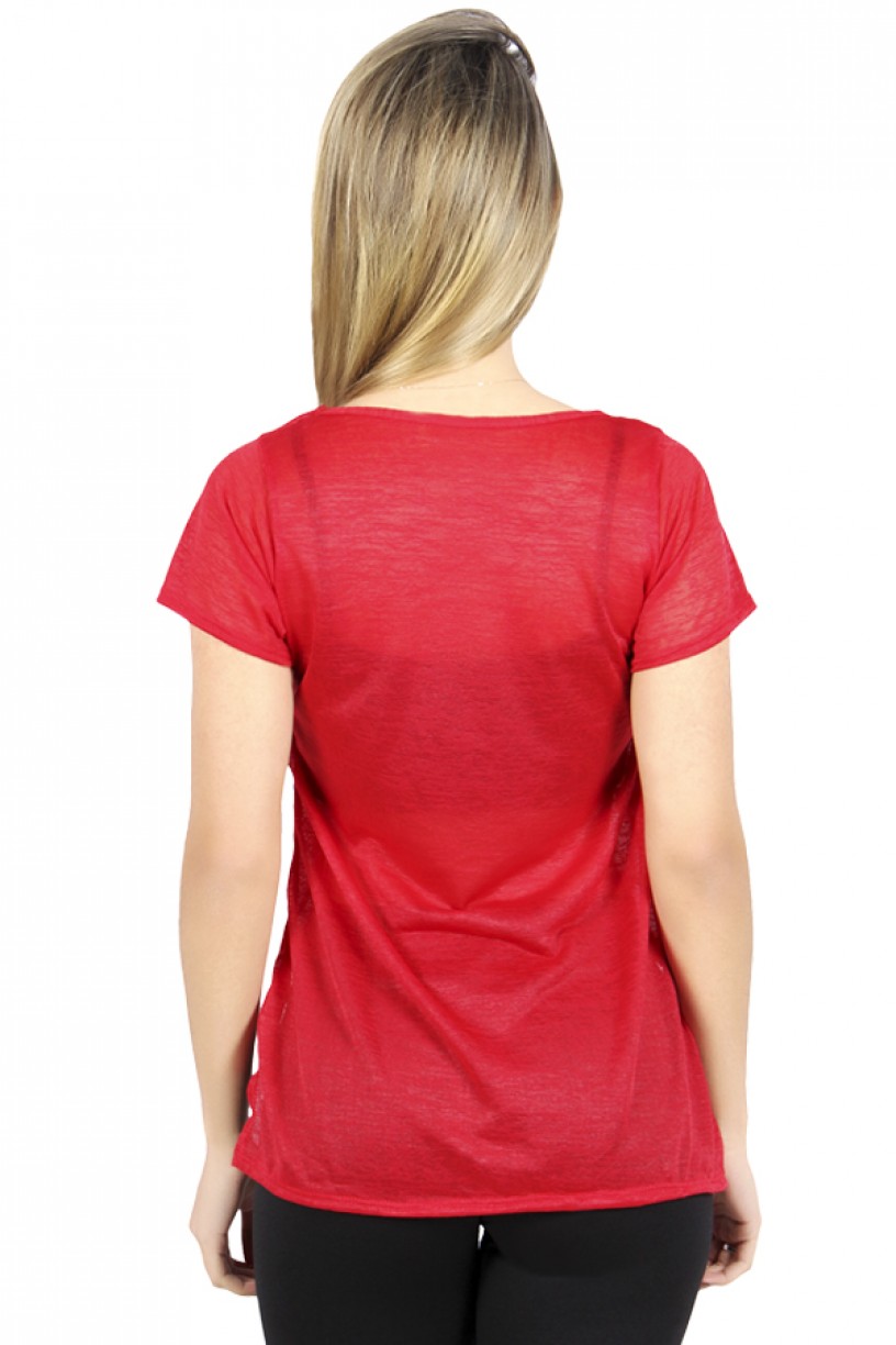 Camiseta Thayla Mullet Tecido Transparente | F374