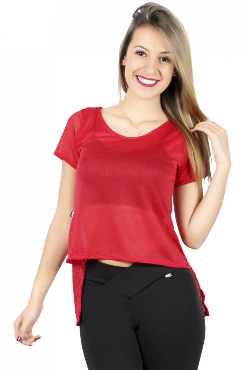 Camiseta Thayla Mullet Tecido Transparente | F374