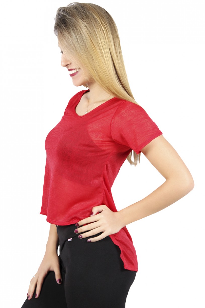 Camiseta Thayla Mullet Tecido Transparente | F374