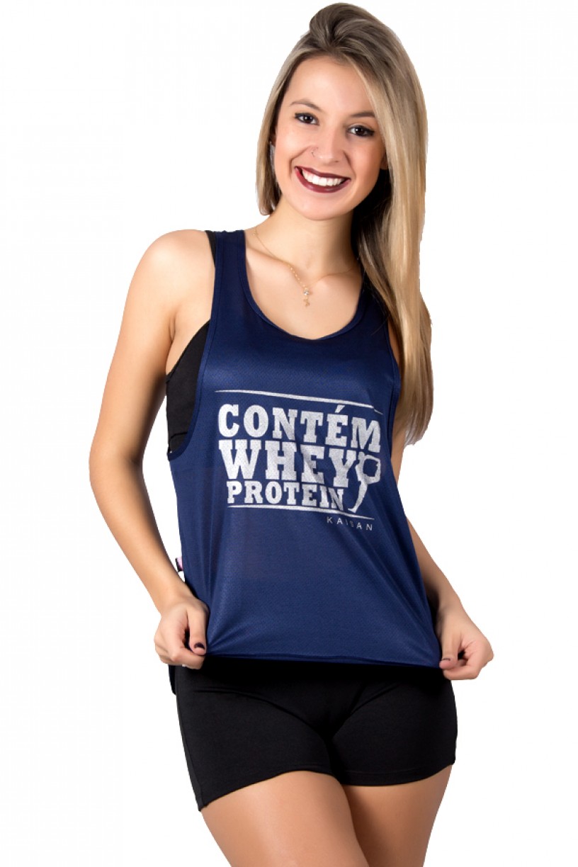 Camiseta Fitness Dry Fit Trançada (Contém Whey Protein)