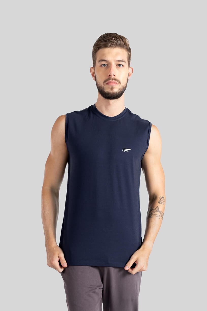 Camiseta Regata Masculina (Azul Marinho) | Ref: K3117-C