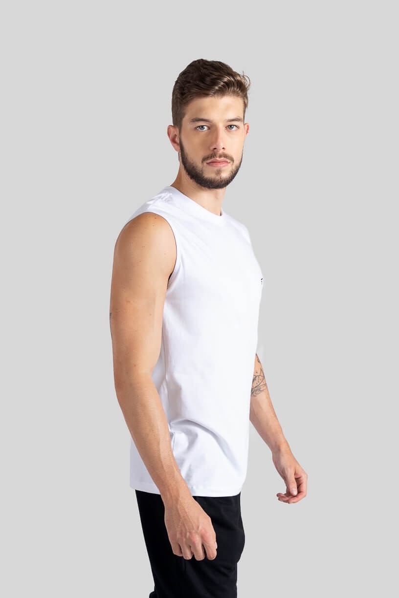 Camiseta Regata Masculina (Branco) | Ref: K3117-B