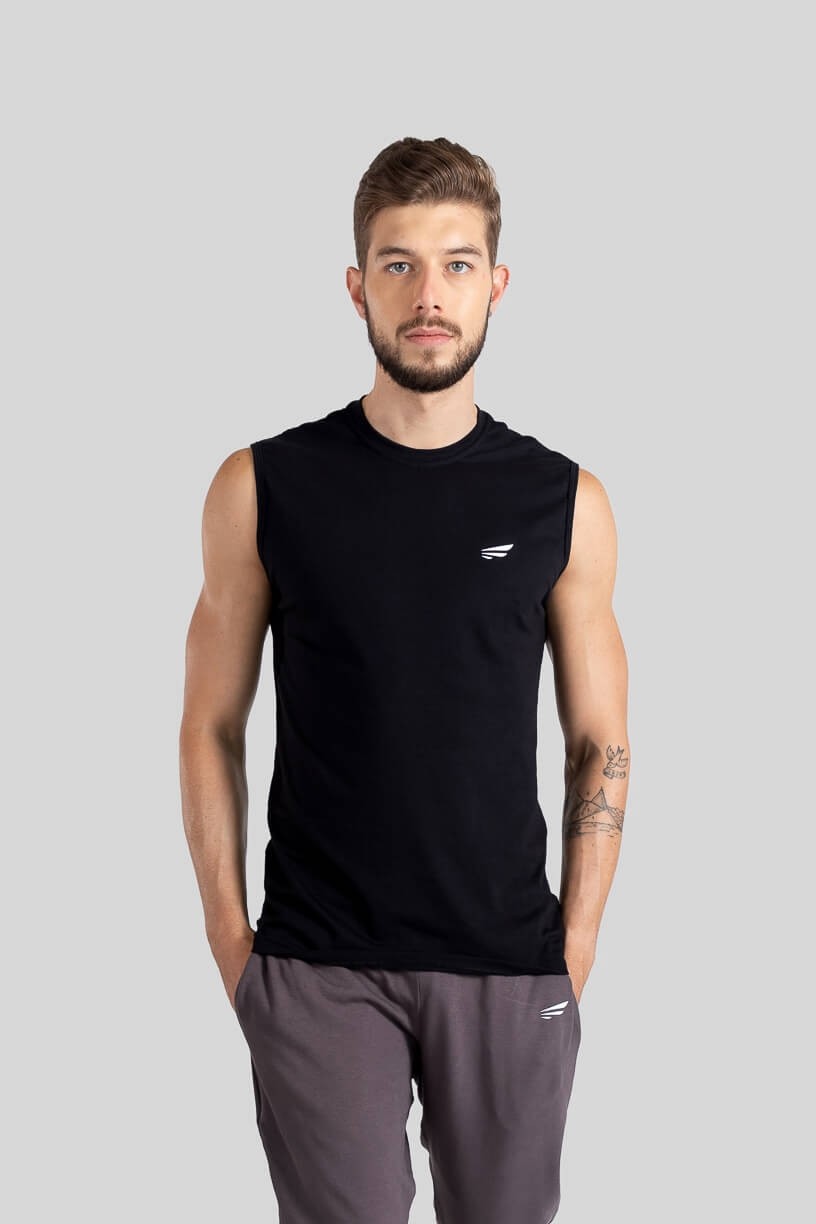 Camiseta Regata Masculina (Preto) | Ref: K3117-A