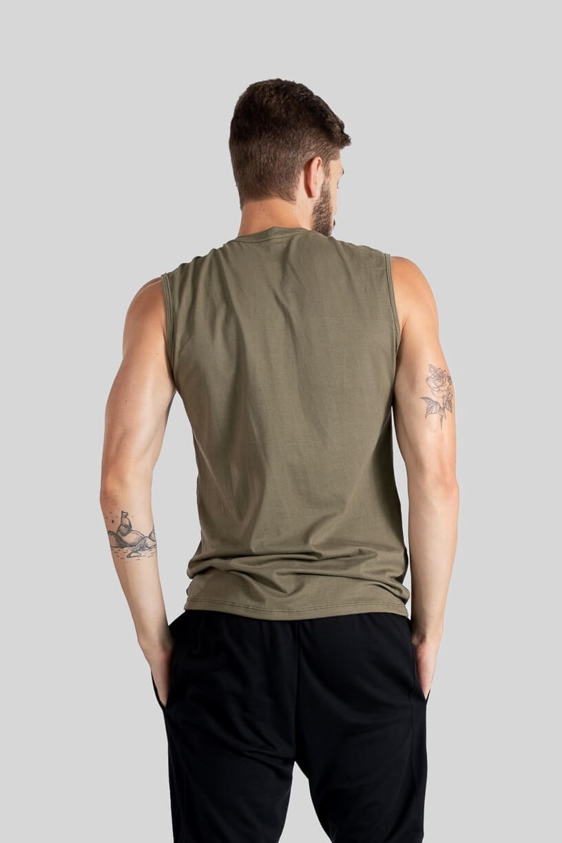 Camiseta Regata Masculina (Verde Militar) | Ref: K3117-E