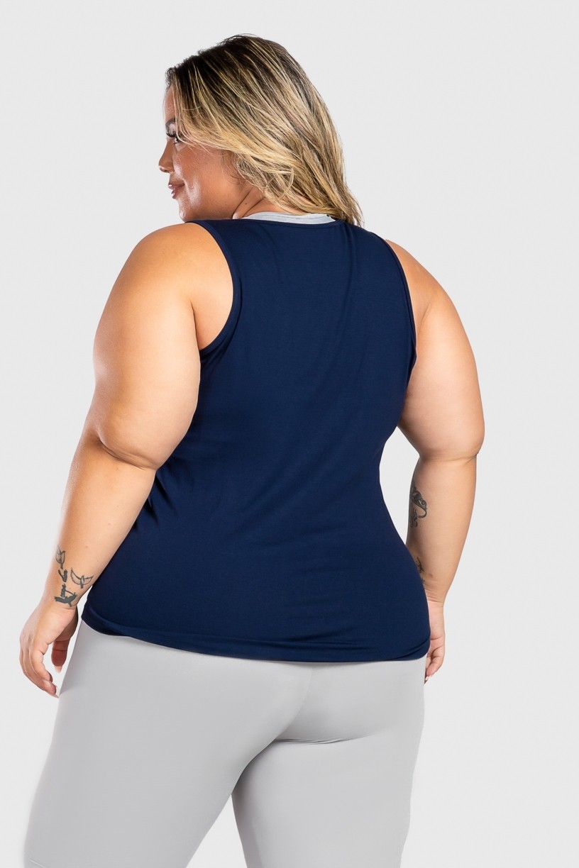 Camiseta Nadador Básica Plus Size (Azul Marinho) | Ref: KP3081-B