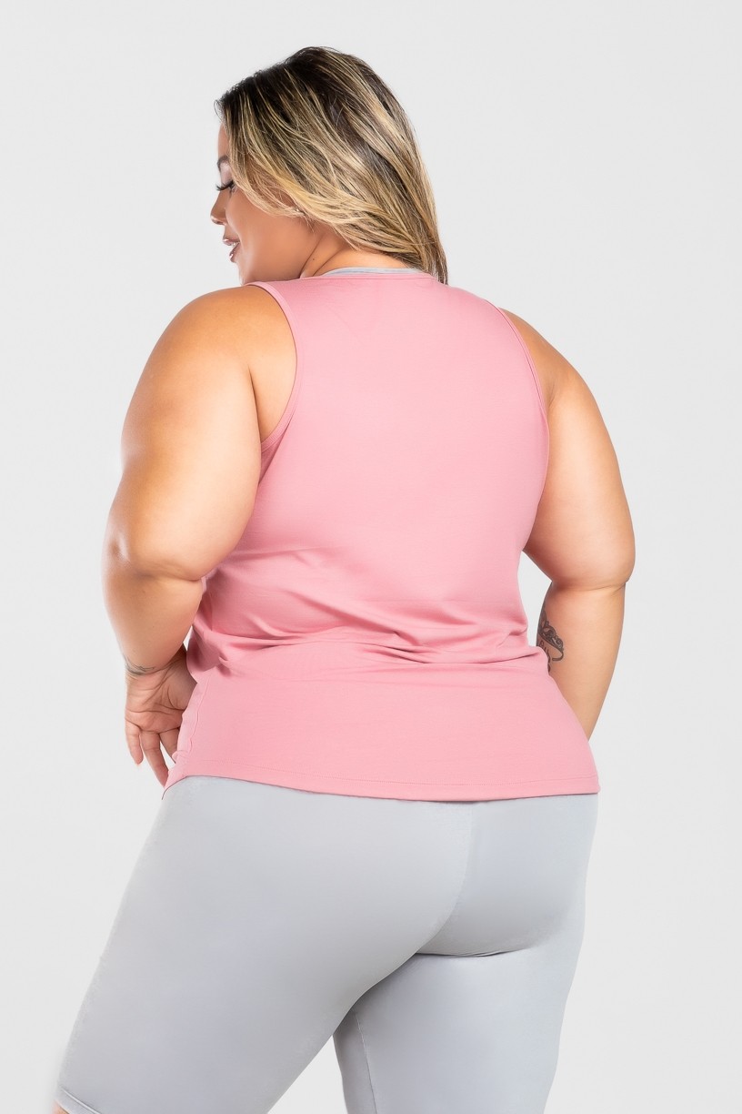 Camiseta Nadador Básica Plus Size (Rosa) | Ref: KP3081-E