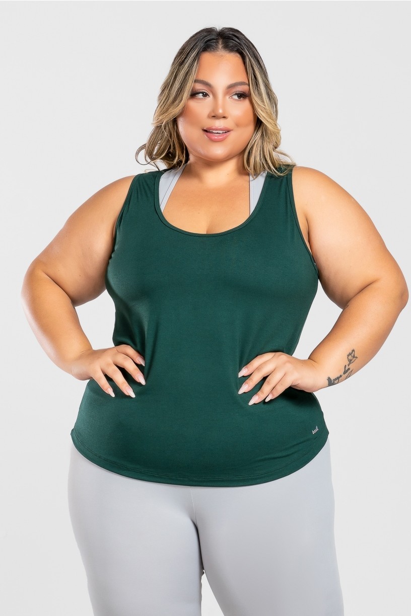 Camiseta Nadador Básica Plus Size (Verde Escuro) | Ref: KP3081-H