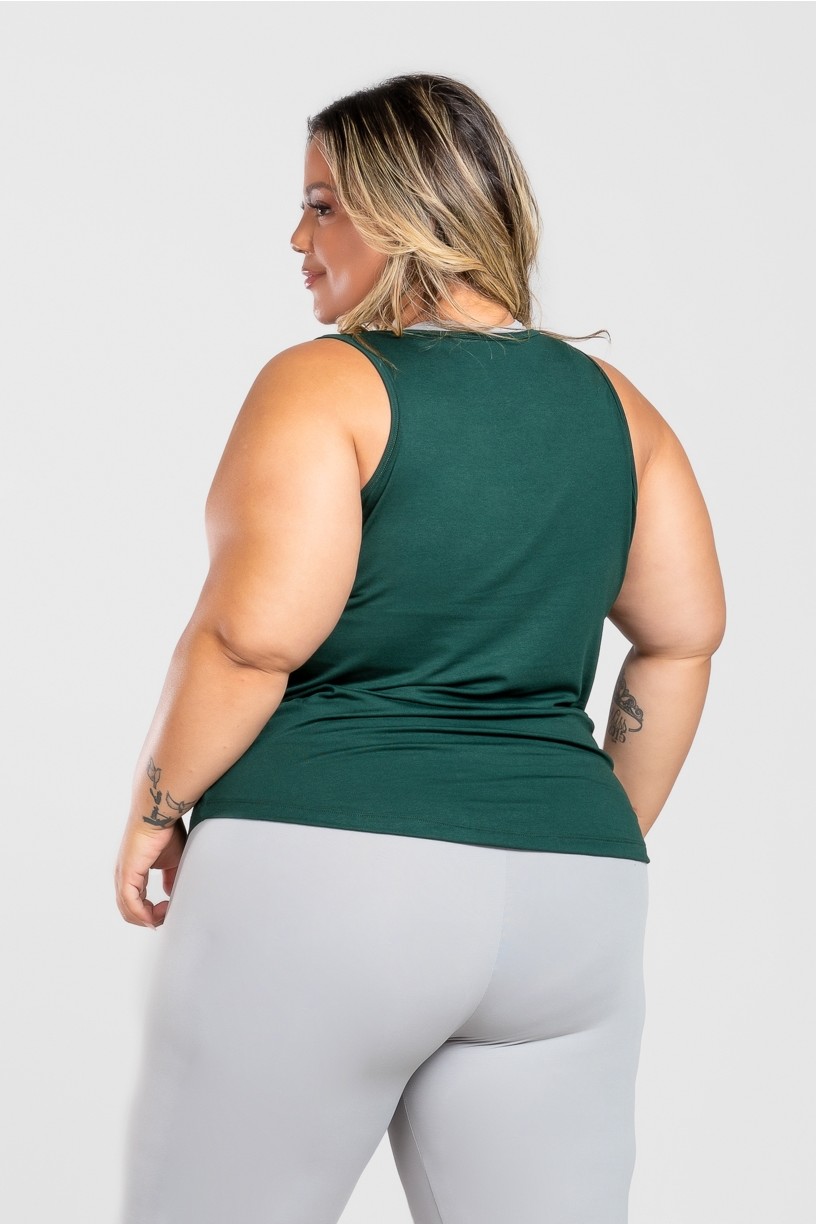 Camiseta Nadador Básica Plus Size (Verde Escuro) | Ref: KP3081-H