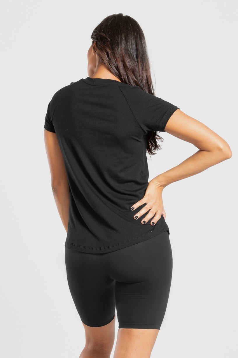 Camiseta Raglan Básica (Preto) | Ref: K3082-A