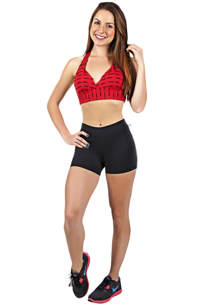 Conjunto Top Power Mesh + Shortinho Liso | Ref: F856