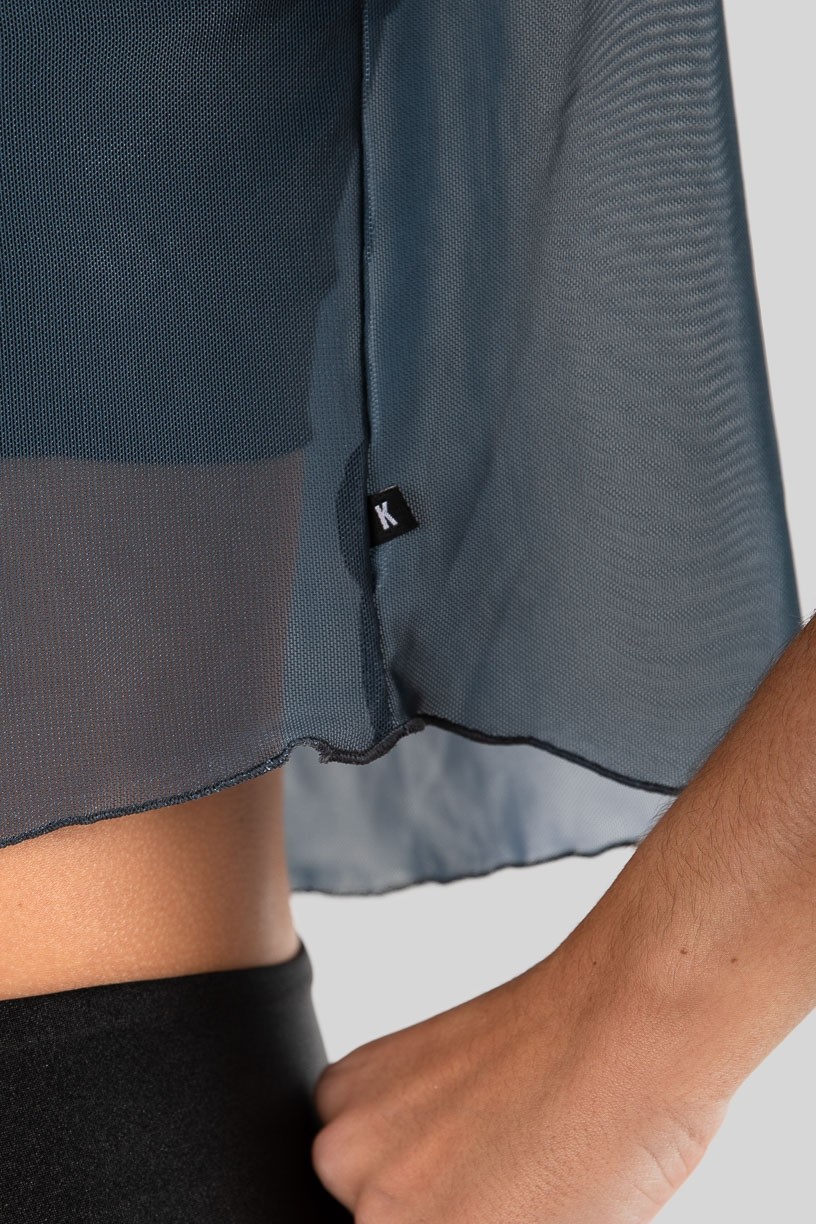 Cropped Camiseta de Tule (Chumbo)  Ref K3206-E