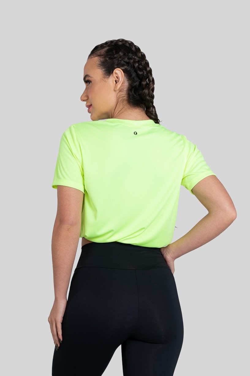 Cropped de Manga Curta com Regulagem (Verde) | Ref: K3169-B