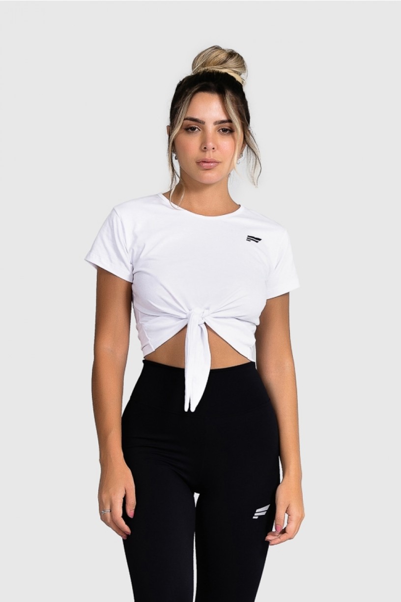 Cropped Fitness com Nó (Branco) | Ref: GO14-B