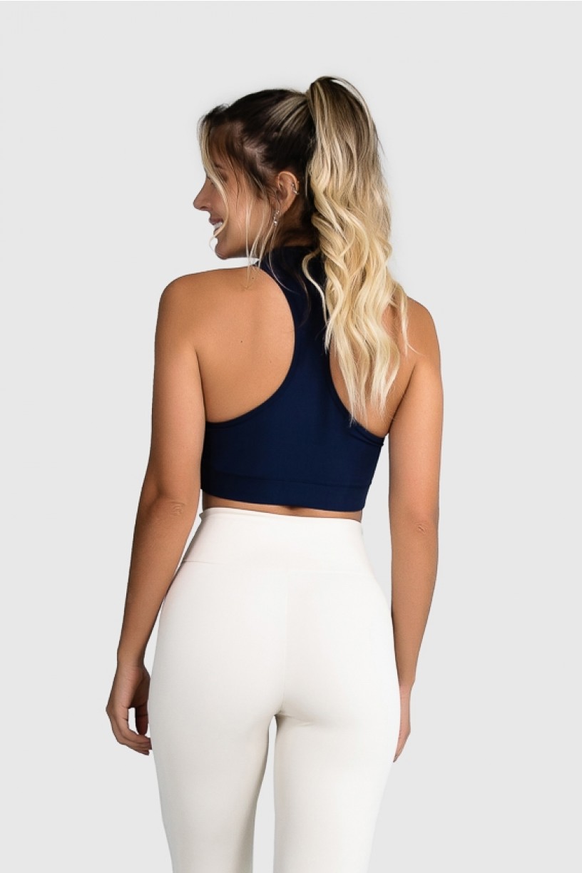 Cropped Fitness Gola Alta (Azul Marinho) | Ref: GO8-H