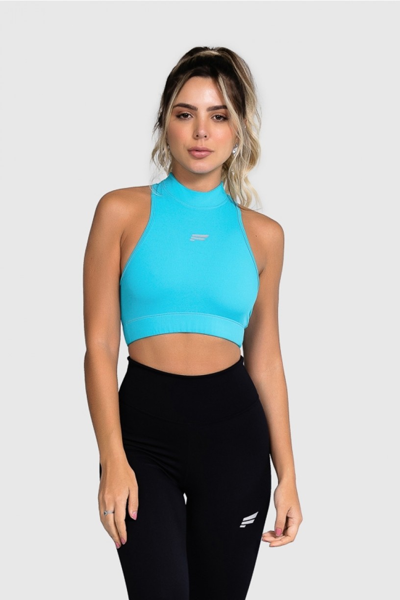 Cropped Fitness Gola Alta (Azul) | Ref: GO8-E