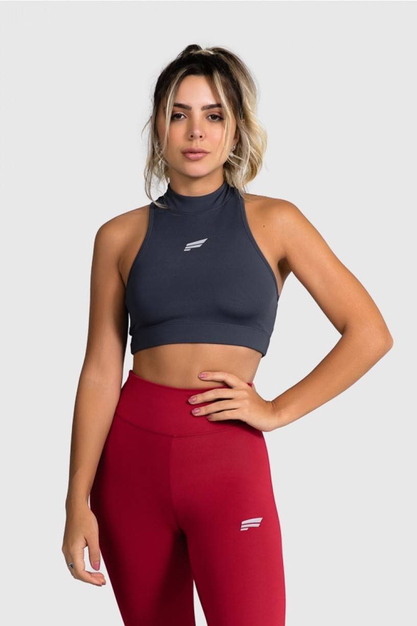 Cropped Fitness Gola Alta (Grafite) | Ref: GO8-B