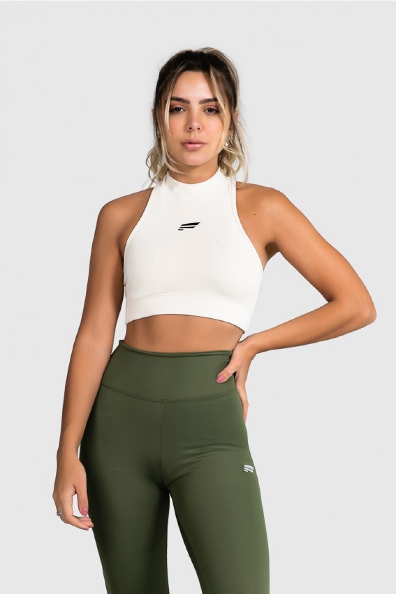 Cropped Fitness Gola Alta (Off-White) | Ref: GO8-D