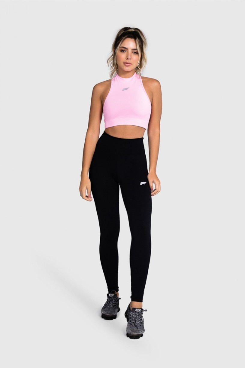 Cropped Fitness Gola Alta (Rosa Bebê) | Ref: GO8-G