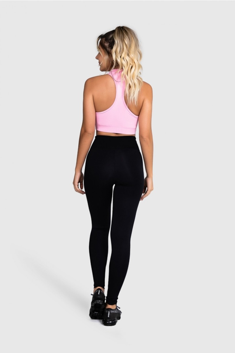 Cropped Fitness Gola Alta (Rosa Bebê) | Ref: GO8-G